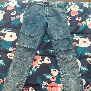 High waisted cut out jeans